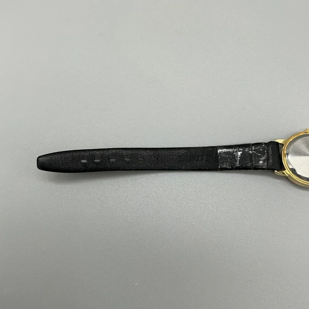 Jennie B Women Watch 24mm White Dial Black Hearts Design Band Gold Tone New Batt